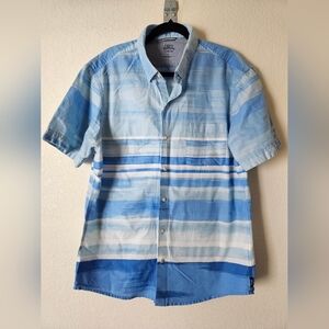 Izod Light Blue and White Striped Casual Shirt